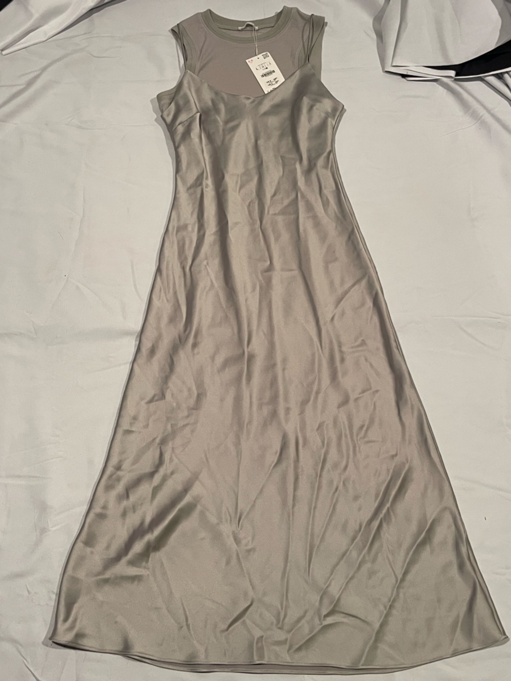 Zara Gray Layered Tank and Slip Dress Set